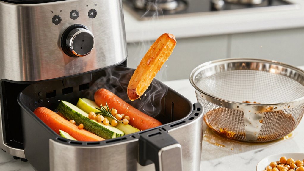 air frying uses less oil