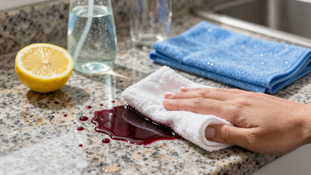 clean spills disinfect dry surface
