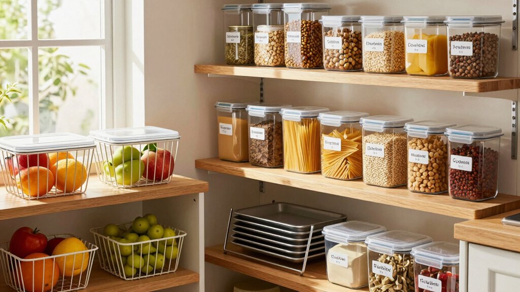 efficiently organize pantry for space