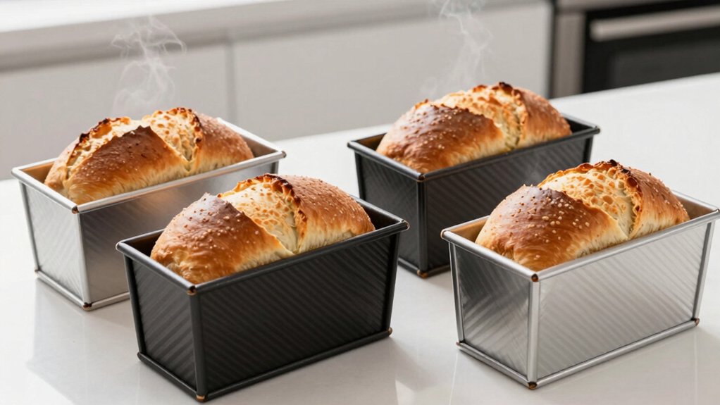 light colored metal pans promote even browning