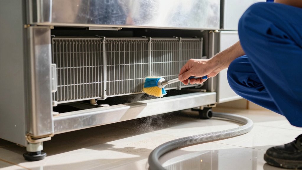 vacuum coils clean under fridge
